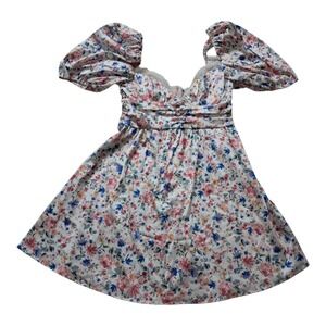 For Love & Lemons Juliet Dress Women's Medium Mini Floral Puff Sleeve Romantic